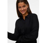 Hemdbluse VERO MODA "VMBUMPY L/S BASIC SHIRT WVN GA NOOS", Damen, Gr. S, schwarz, Web, Obermaterial: 100% Viskose, unifarben, regular fit normal, Blusen Hemdbluse (30893836-S) schwarz