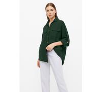Hemdbluse VERO MODA "VMBUMPY L/S SHIRT NEW WVN GA NOOS", Damen, Gr. S, grün (pine grove), Web, Obermaterial: 100% Viskose, unifarben, regular fit Po-bedeckend, V-Ausschnitt, mit Riegel Manschette, Blu