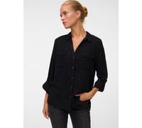 Hemdbluse VERO MODA "VMBUMPY LS GLITTER SHIRT WVN GA NOOS", Damen, Gr. S, schwarz (schwarz stripes:schwarz lurex), Web, Obermaterial: 98% Viskose, 2% metallisierte Fasern, gestreift, regular fit Po-be