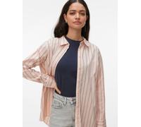 Hemdbluse VERO MODA "VMELINA LS SHIRT WVN NOOS", Damen, Gr. M, chintz rose stripes:ella stripe, Web, Obermaterial: 100% Baumwolle, gestreift, bequem Po-bedeckend, 2-Knopf-Manschette mit Schlitz, Bluse