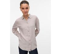 Vero Moda Damen Vmlinn Ls Shirt WVN Noos, Moon Rock, X-Small