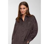 Hemdbluse VERO MODA "VMSANNE COURDEROY LS SHIRT WVN GA NOOS", Damen, Gr. XL, braun (chocolate torte), Cord, Obermaterial: 90% Polyester, 8% Nylon, 2% Elasthan, unifarben, Po-bedeckend, Blusen Hemdblus