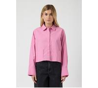 Hemdbluse Y.A.S "YASLEE LS SHORT SHIRT S. NOOS", Damen, Gr. 40, moonlite mauve, Web, Obermaterial: 100% Baumwolle, unifarben, kurz, Blusen Hemdbluse, Baumwolle (46666137-40) moonlite mauve