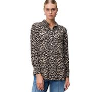 Hemdbluse ZERO "Damen Hemdbluse mit Leomuster", Damen, Gr. 38, beigeschwarz, Web, Obermaterial: 100% Viskose. Besatz: 63% Polyacryl, 37% Polyamid. Ärmelfutter: 63% Polyacryl, 37% Polyamid., bedruckt,
