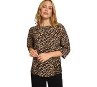 Hemdbluse ZERO "Damen mit Rundhalsausschnitt", Damen, Gr. 42, beigeschwarz, Web, Obermaterial: 100% Viskose, bedruckt, figurbetont normal, Rundhals, eng, Blusen Hemdbluse (20519049-42) beigeschwarz