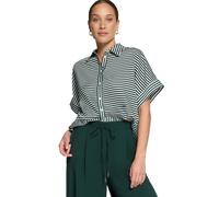 Hemdbluse ZERO "Damen mit Streifen", Damen, Gr. 44, grün, cream, Obermaterial: 86% Viskose, 14% Polyester, lässig geschnitten normal, Blusen Hemdbluse (81895649-44) grün, cream