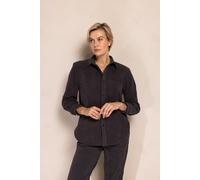 Hemdbluse ZHRILL "ZHTJURA", Damen, Gr. XL, anthra, Web, Obermaterial: 100% Polyester, figurumspielend, 1-Knopf-Manschette, Blusen Hemdbluse, mit feiner Cordstruktur, lockerer, gerader Schnitt (1698085