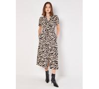 Hemdblusenkleid APRICOT "Midikleid", Damen, Gr. XL (42), N-Gr, schwarz, Obermaterial: 100% Viskose CV., gemustert, normal, V-Ausschnitt, Kleider, mit Seitentaschen (33809800-42) schwarz