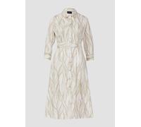 Hemdblusenkleid aus Popeline in Midilänge mit All-over-Print 46 Beige 2166041.80A1.46