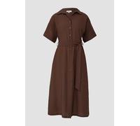 Hemdblusenkleid aus Viskosemix mit Eingrifftaschen 34 braun 2165773.8828.34
