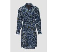 Hemdblusenkleid aus Viskosemix mit Strukturmuster 48 blau 2154678.50A5.48