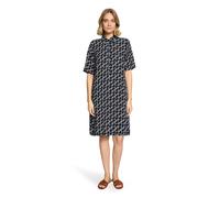 Hemdblusenkleid BETTY BARCLAY "Damen mit Aufdruck", Damen, Gr. 48, Normalgrößen, dunkelblau, braun, Obermaterial: 100% Viskose, figurumspielend kurz, Kleider (42993249-48) dunkelblau, braun