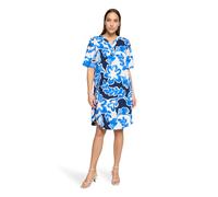 Hemdblusenkleid BETTY & CO "Damen mit Print", Damen, Gr. 38, Normalgrößen, weiß, dunkelblau, Obermaterial: 50% Baumwolle, 50% Viskose, lässig geschnitten lang, Rundhals, Kleider (62611661-38) weiß, du