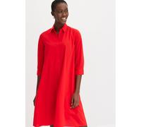 Hemdblusenkleid BONPRIX, Damen, Gr. 38, N-Gr, rot (erdbeere), Obermaterial: 61% Baumwolle, 34% Polyester, 5% Elasthan, A-Linie, Kleider, A-Linien-Passform, 3/4-Ärmel, mit Hemdblusenkragen (27612413-38