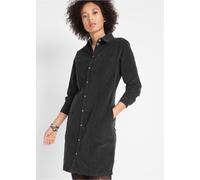 Hemdblusenkleid BONPRIX, Damen, Gr. 38, N-Gr, schwarz, Cord, Obermaterial: 98% Baumwolle, 2% Elasthan, unifarben, bequem kniefrei, Manschette, Kleider Hemdblusenkleid, für Alltag, aus Baumwolle und El