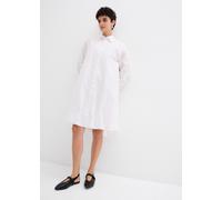 Hemdblusenkleid BONPRIX, Damen, Gr. 46, N-Gr, weiß, Obermaterial: 100% Baumwolle. Futter: 100% Baumwolle, oversize, Kleider, Oversize-Passform, mit Hemdblusenkragen (63451465-46) weiß