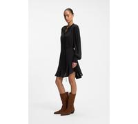 Hemdblusenkleid BOSS ORANGE "Dassandra Premium Damenmode", Damen, Gr. 38, N-Gr, schwarz (schwarz 001), Web, Obermaterial: 100% Viskose, unifarben, relaxed fit kniefrei, Rundhals, weit Manschette, Klei