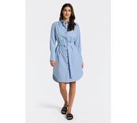 Hemdblusenkleid BOSS ORANGE "Delegant Premium Damenmode", Damen, Gr. 40, N-Gr, open miscellaneous 978, Popeline, Obermaterial: 100% Baumwolle, gestreift, tailliert Midi, 1-Knopf-Manschette mit Schlitz