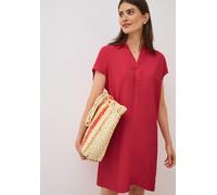 Hemdblusenkleid CECIL, Damen, Gr. L (42), N-Gr, glazed apple rot, Web, Obermaterial: 88% Viskose, 12% Polyamid, unifarben, bequem kniefrei, V-Ausschnitt, Kleider, Sommerkleid in feiner Struktur-Qualit