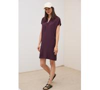 Hemdblusenkleid CECIL, Damen, Gr. L (42), N-Gr, rot (mulberry rot), Web, Obermaterial: 88% Viskose, 12% Polyamid, unifarben, bequem kniefrei, V-Ausschnitt, Kleider, Sommerkleid in feiner Struktur-Qual