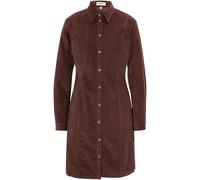 Hemdblusenkleid BONPRIX, Damen, Gr. 38, N-Gr, braun (terrabraun), Cord, Obermaterial: 98% Baumwolle, 2% Elasthan, unifarben, bequem kniefrei, Manschette, Kleider Hemdblusenkleid, für Alltag, aus Baumw
