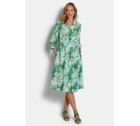 Hemdblusenkleid in Midi-Länge grün 48