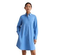 Hemdblusenkleid MARC O'POLO "aus Baumwoll-Stretch", Damen, Gr. 34, Normalgrößen, blau (cloudless blau), Obermaterial: 98% Baumwolle, 2% Elasthan, unifarben, relaxed fit knielang, Manschette, Kleider (