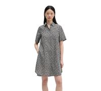 Hemdblusenkleid MARC O'POLO "aus bedrucktem Baumwoll-Voile", Damen, Gr. 34, Normalgrößen, Kurzarm, schwarz-weiß (schwarz), Obermaterial: 100% Baumwolle. Futter: 100% Modal, bedruckt, loose fit knielan
