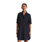 Hemdblusenkleid MARC O'POLO "aus Feincord", Damen, Gr. 32, Normalgrößen, blau (deep night blau), Obermaterial: 79% Baumwolle, 21% Lyocell, unifarben, loose fit, Manschette, Kleider (50654841-32) deep 
