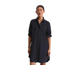 Hemdblusenkleid MARC O'POLO "aus Feincord", Damen, Gr. 32, Normalgrößen, blau (deep night blau), Obermaterial: 79% Baumwolle, 21% Lyocell, unifarben, loose fit, Manschette, Kleider (50654841-32) deep 