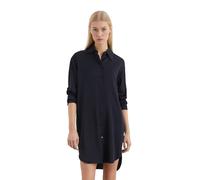 Hemdblusenkleid MARC O'POLO "aus fließendem Viskose-Stretch", Damen, Gr. 36, Normalgrößen, blau (m888), Obermaterial: 99% Viskose, 1% Elasthan, unifarben, regular fit knielang, Manschette, Kleider (26