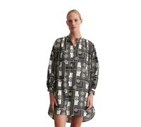 Hemdblusenkleid MARC O'POLO "aus leichtem Baumwoll-Voile", Damen, Gr. 36, Normalgrößen, bunt (mf59), Obermaterial: 100% Baumwolle; Futter: 100% Modal, bedruckt, relaxed fit knielang, Manschette, Kleid