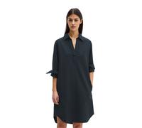 Hemdblusenkleid MARC O'POLO "aus Organic-Cotton-Lyocell-Leinen-Mix", Damen, Gr. 38, Normalgrößen, deep night blau, Obermaterial: 54% Baumwolle, 23% Lyocell, 23% Leinen, unifarben, loose fit kurz, Mans