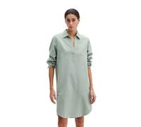 Hemdblusenkleid MARC O'POLO "aus Organic-Cotton-Lyocell-Leinen-Mix", Damen, Gr. 42, Normalgrößen, fresh sage, Obermaterial: 54% Baumwolle, 23% Lyocell, 23% Leinen, unifarben, loose fit kurz, Manschett