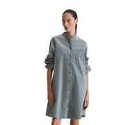 Hemdblusenkleid MARC O'POLO "aus Organic Cotton Stretch", Damen, Gr. 36, Normalgrößen, slate blau, Obermaterial: 98% Baumwolle, 2% Elasthan, unifarben, kurz, Doppelmanschette, Kleider (57734556-36) sl