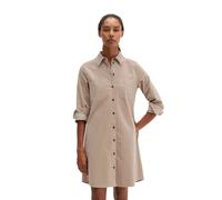 Hemdblusenkleid MARC O'POLO "aus Organic Cotton Stretch", Damen, Gr. 38, Normalgrößen, Langarm, beige (chalky mauve), Obermaterial: 98% Baumwolle, 2% Elasthan, unifarben, regular fit knielang, Mansche
