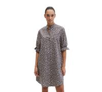 Hemdblusenkleid MARC O'POLO "aus Papertouch-Popeline", Damen, Gr. 32, Normalgrößen, medium grau, Obermaterial: 100% Baumwolle, bedruckt, loose fit knielang, Manschette, Kleider (14085841-32) medium gr