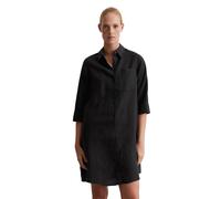 Hemdblusenkleid MARC O'POLO "aus reinem Leinen", Damen, Gr. 32, Normalgrößen, schwarz (m990), Obermaterial: 100% Leinen; Futter: 100% Baumwolle, unifarben, relaxed fit knielang, Manschette, Kleider (1