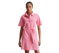 Hemdblusenkleid MARC O'POLO DENIM "aus Leinen-Baumwolle-Mix", Damen, Gr. M, Normalgrößen, pink (soft pink), Obermaterial: 53% Leinen, 47% Baumwolle, unifarben, relaxed fit knielang, normaler Saum, Kle