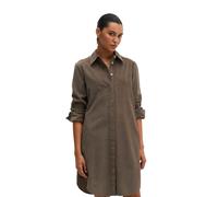Hemdblusenkleid MARC O'POLO "in samtiger Cord-Qualität", Damen, Gr. 38, Normalgrößen, braun (stone taupe), Obermaterial: 79% Baumwolle, 21% Lyocell, unifarben, knielang, Manschette, Kleider (14477849-