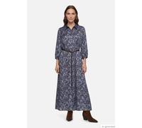 Hemdblusenkleid BETTY BARCLAY "Damen mit Bindegürtel", Damen, Gr. 36, Normalgrößen, blau, braun, Obermaterial: 100% Polyester, ausgestellt lang, Kleider (15846824-36) blau, braun