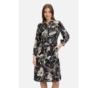 Hemdblusenkleid BETTY BARCLAY "Damen mit Bindegürtel", Damen, Gr. 40, Normalgrößen, schwarz (schwarz, beige), Obermaterial: 100% Viskose, ausgestellt kurz, Kleider, Form (71597943-40) schwarz, beige