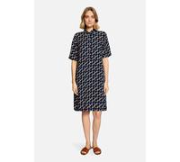 Hemdblusenkleid BETTY BARCLAY "Damen mit Aufdruck", Damen, Gr. 40, Normalgrößen, dunkelblau, braun, Obermaterial: 100% Viskose, figurumspielend kurz, Kleider (42993249-40) dunkelblau, braun