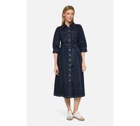 Hemdblusenkleid BETTY BARCLAY "Damen mit Knopfleiste", Damen, Gr. 36, Normalgrößen, dunkelblau denim, Obermaterial: 70% Baumwolle, 23% Polyester, 4% Lyocell, 3% Elasthan, figurumspielend lang, Kleider