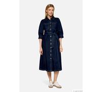 Hemdblusenkleid BETTY BARCLAY "Damen mit Knopfleiste", Damen, Gr. 48, Normalgrößen, dunkelblau denim, Obermaterial: 70% Baumwolle, 23% Polyester, 4% Lyocell, 3% Elasthan, figurumspielend lang, Kleider