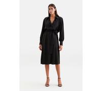 Hemdblusenkleid mit Kräuseln und Volumenärmeln Schwarz 44 (60.854775-0039-44)