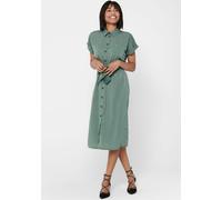 Hemdblusenkleid ONLY "ONLHANNOVER S/S SHIRT DRESS NOOS WVN", Damen, Gr. 34 (XS), N-Gr, laurel wreath, Web, Obermaterial: 100% Polyester, unifarben, Kleider, Sommerkleid (36439822-34) laurel wreath