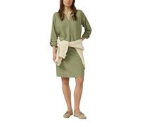 Hemdblusenkleid S.OLIVER, Damen, Gr. 38, N-Gr, summer khaki, Web, Obermaterial: 52% Leinen, 48% Viskose, unifarben, bequem kniefrei, V-Ausschnitt, Krempelärmel, Kleider, luftiger Leinenmix, V-Ausschni
