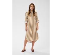 Hemdblusenkleid SAINT TROPEZ "ZalindaSZ Shirt Dress", Damen, Gr. M, N-Gr, tiger's eye ice stripe, Web, Obermaterial: 100% Baumwolle, gestreift, ca. Mitte Wade, mit Aufschlag, Kleider (22082935-M) tige