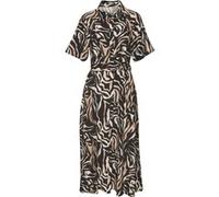 Hemdblusenkleid schwarz-braun bedruckt 38